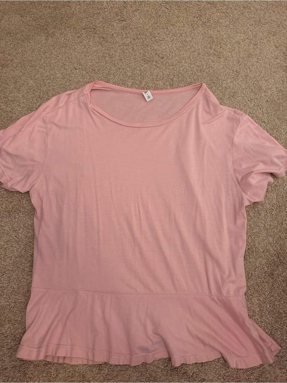 bp Pink Short Sleeve Peplum Tee